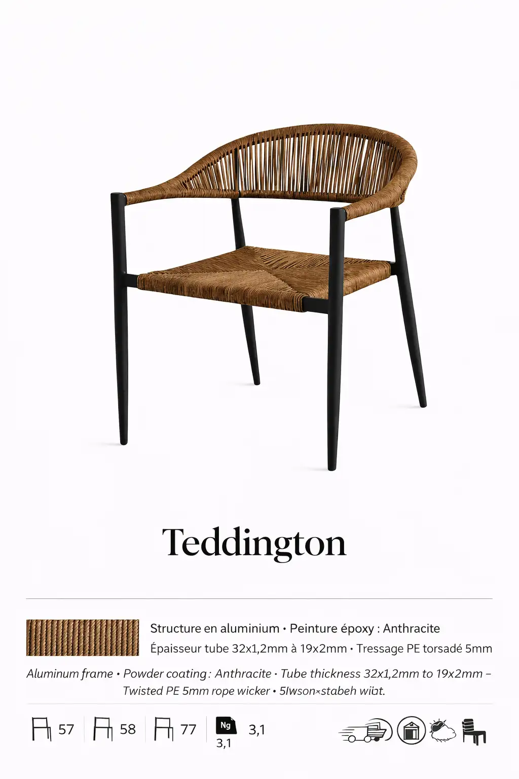 Fauteuil Teddington Lot x4