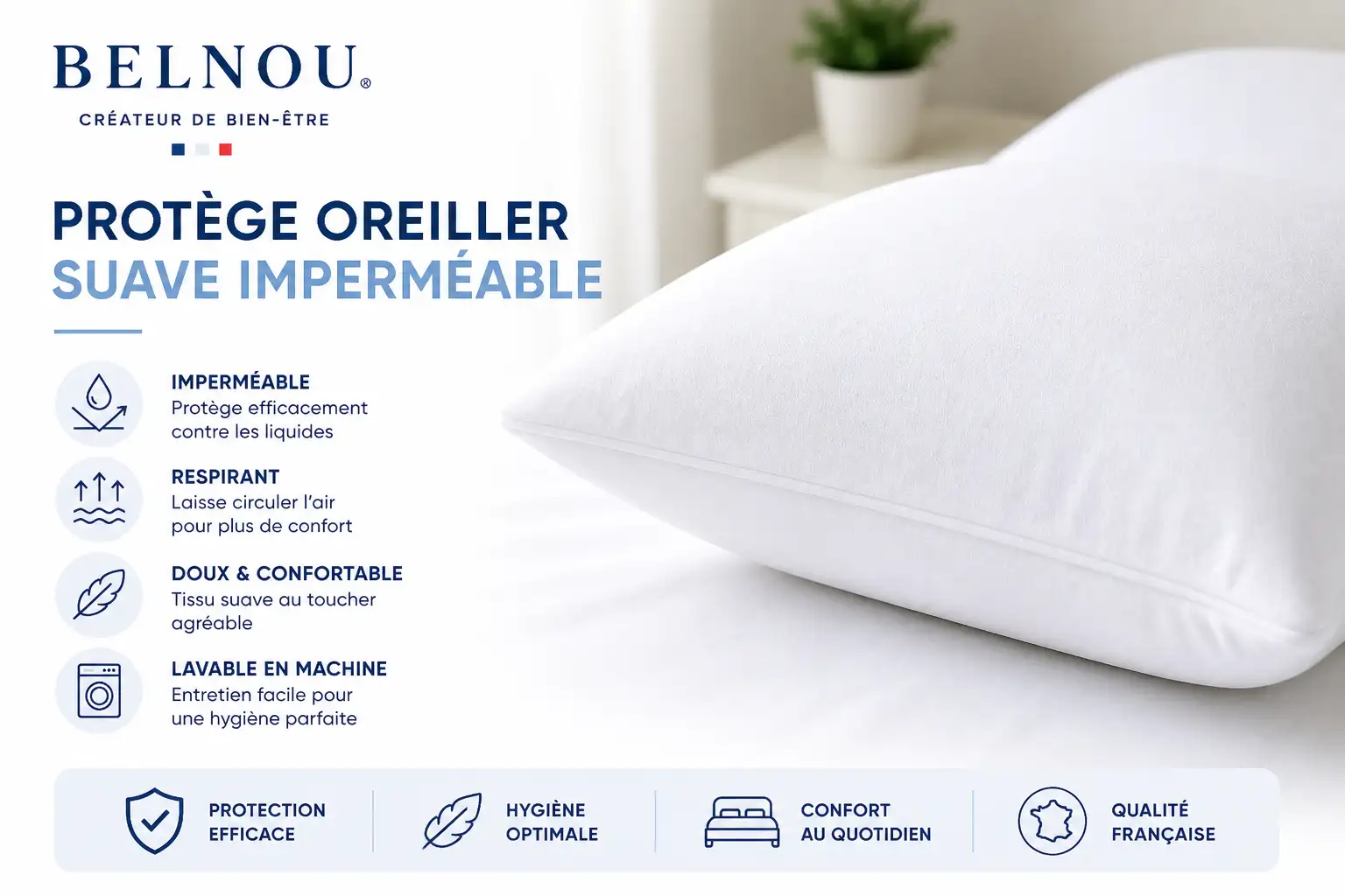 Protège oreillers Suave imperméable