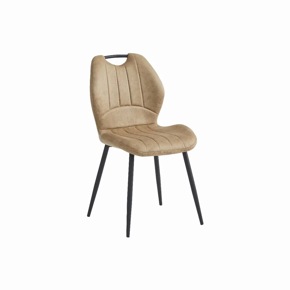 Chaise microfibre camel