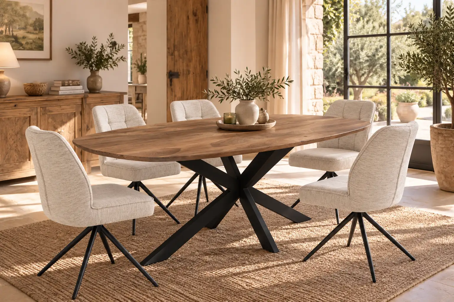 Table ovale acacia 200 cm