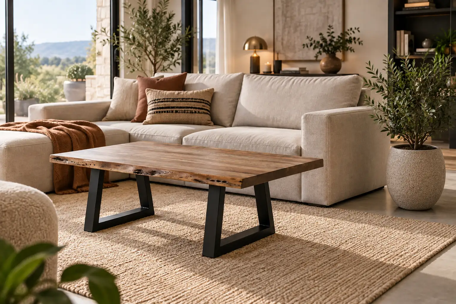 Table basse acacia massif