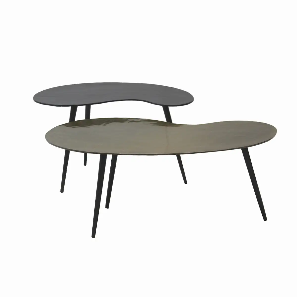 Tables gigognes noir et or