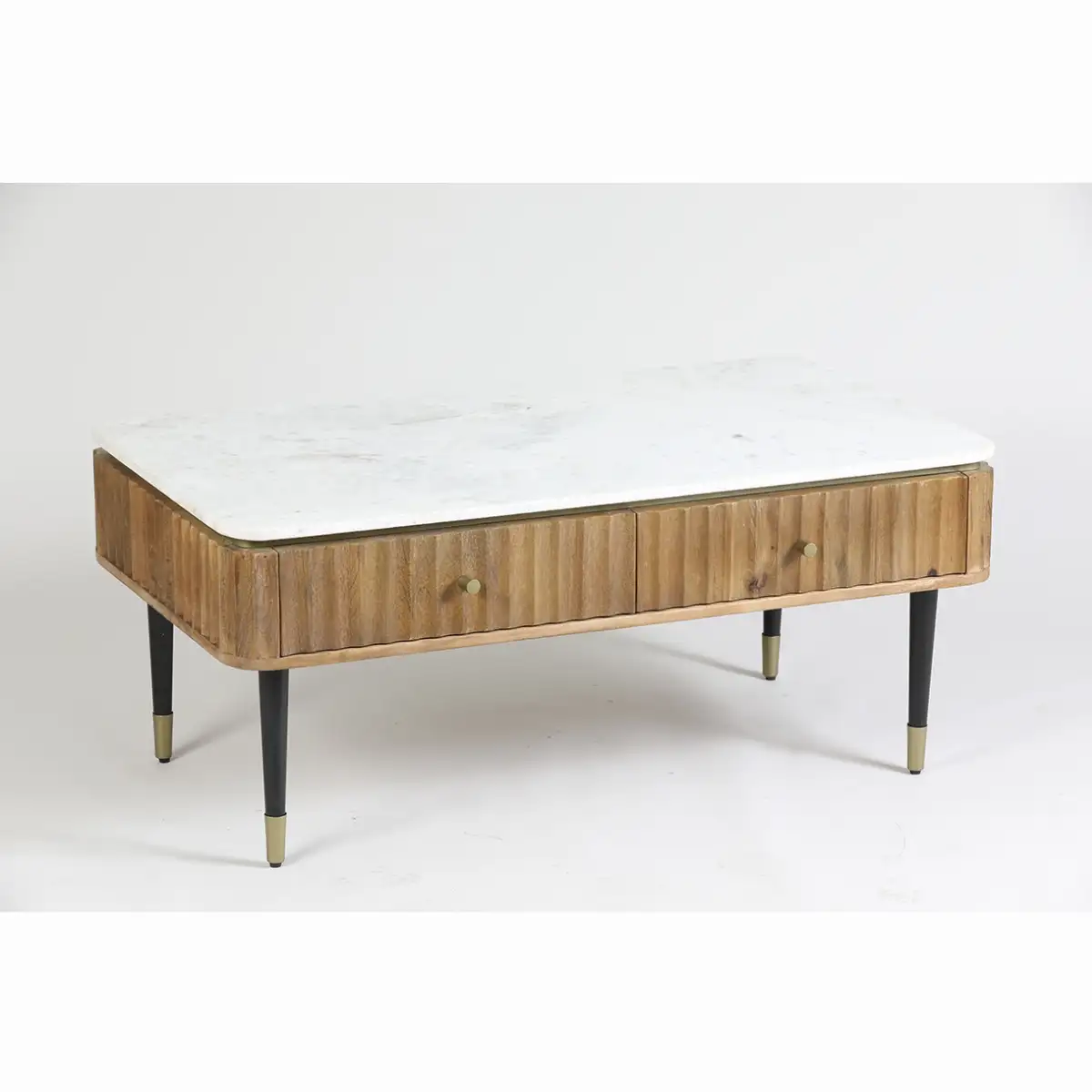 Table basse manguier et marbre