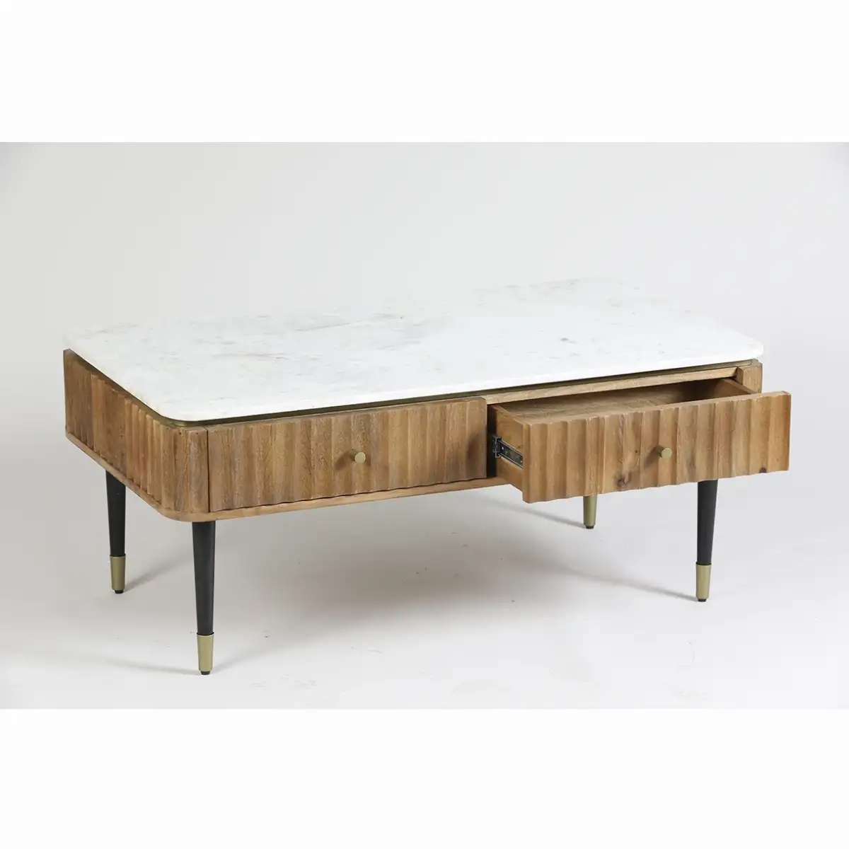 Table basse manguier et marbre