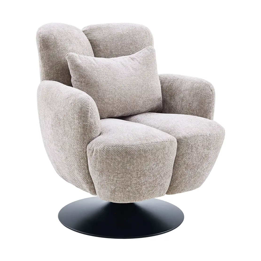 Fauteuil pivotant bouclé